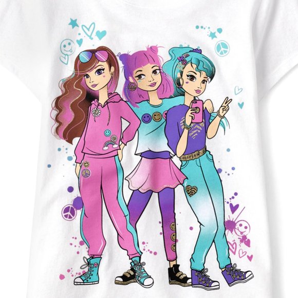 The Children’s Place Girls Short Sleeve Graphic Tee - White- Size S (5/6) NWT - Picture 3 of 4